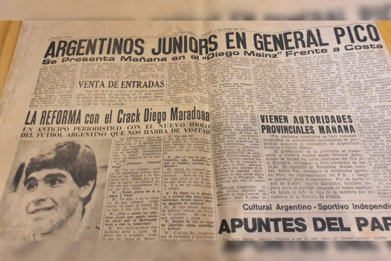El día que Maradona viajó en tren para jugar en General Pico frente a Costa Brava