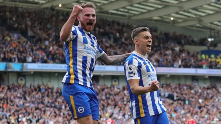 Con Alexis Mac Allister como titular, el Brighton le dio una paliza histórica al Manchester United